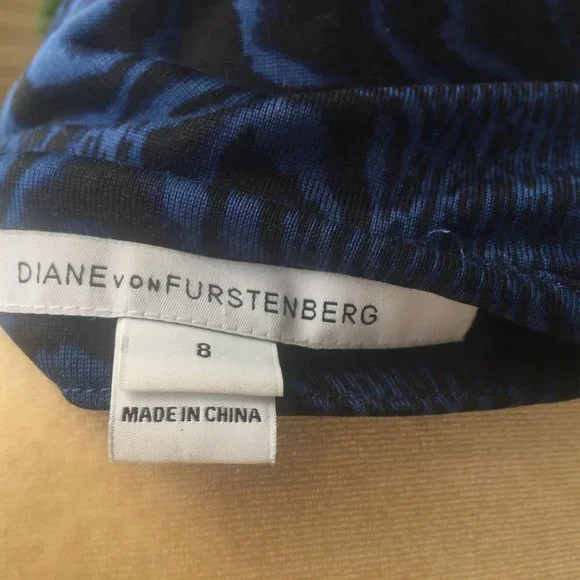 Diane Von Furstenberg Blue Long Sleeve Dress - Picture 6 of 7